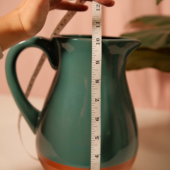 Vintage Teal and Stone Pitcher - Picture 4 of 4